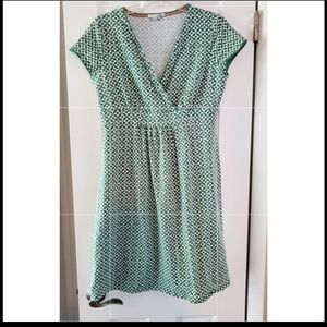 Boden Green Print Jersey Knit S/S Short Dress 10R
